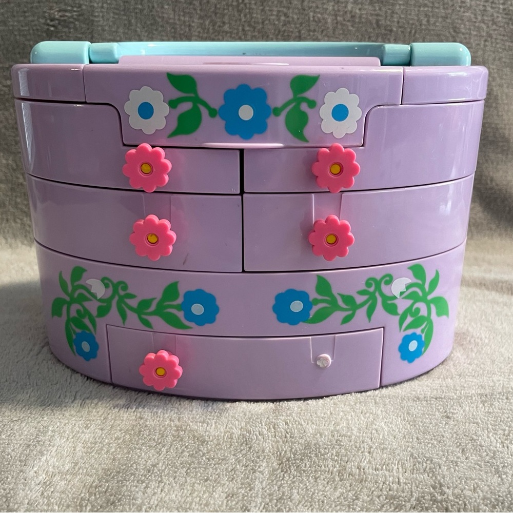 Vintage 1991 Polly Pocket Jewelry Case House Blue Bird Toys + 2 Figures!